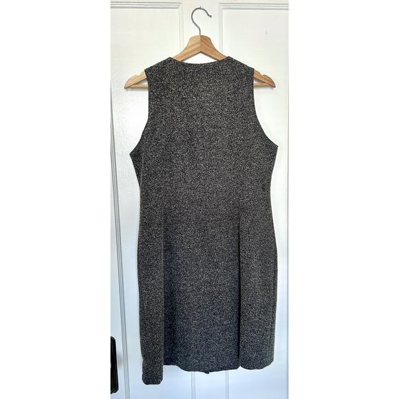 Vintage 90's Long Tweed Rayon Blend Black and White Vest Dress Size Medium - Picture 7 of 7